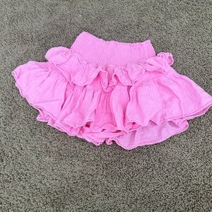 Pink ruffle skirt